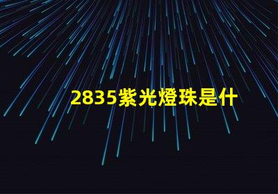 2835紫光燈珠是什么 2835紫光燈珠參數(shù)